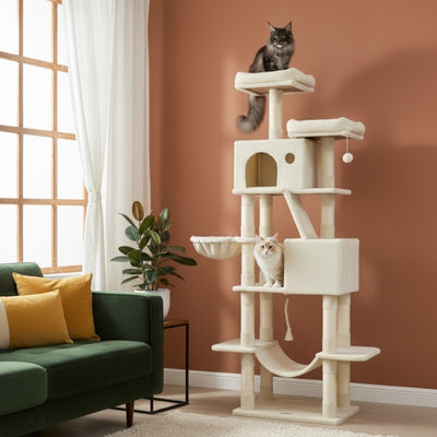 arbre-à-chat-fonox-variante-beige-deux-chats