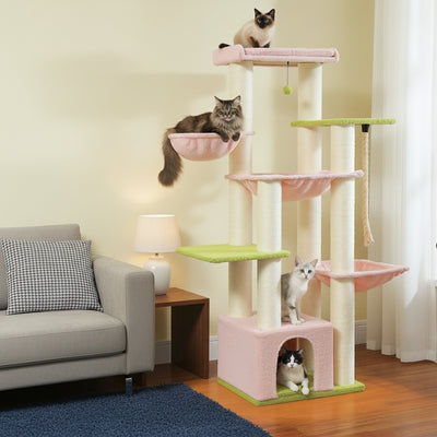 arbre a chat maine coon niruline variante rose vert