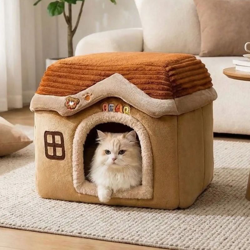 cabane pour chats jaluria dans le salon