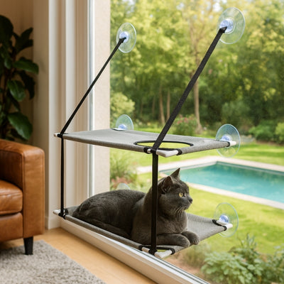 hamac pour chat fenêtre doblia variante gris
