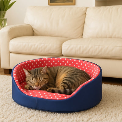 lit chat panile variante rouge et bleu