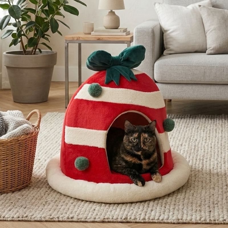 maisonnettes pour chats mavado avec chat dans salon