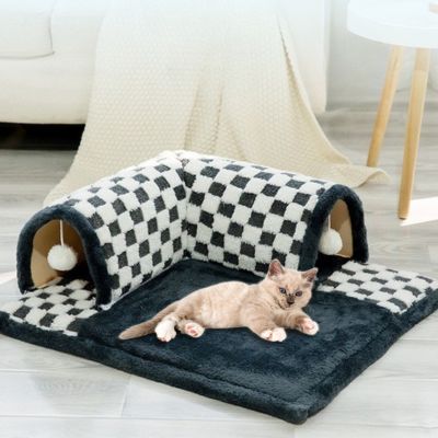 tapis-pour-chat-chat-repos-tapis-tunnel-couleur-noir