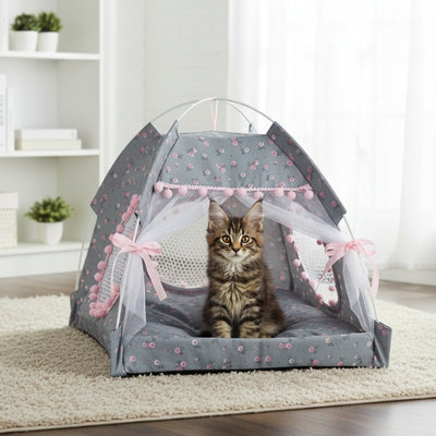 tente pour chaton stelly variante gris