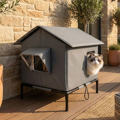 abri extérieur pour chat piloty gris