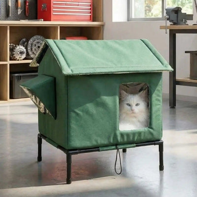 abri extérieur pour chat piloty vert