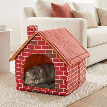 abri pour chat brikou avec chat qui dort
