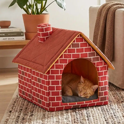 abri pour chat brikou chat dort