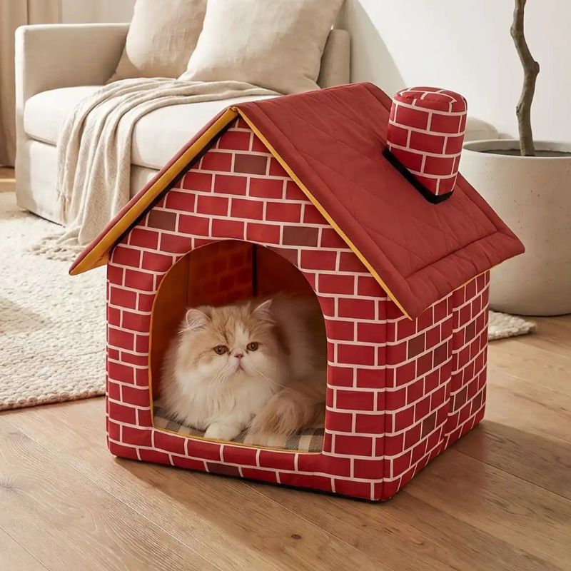 abri pour chat brikou dans le salon