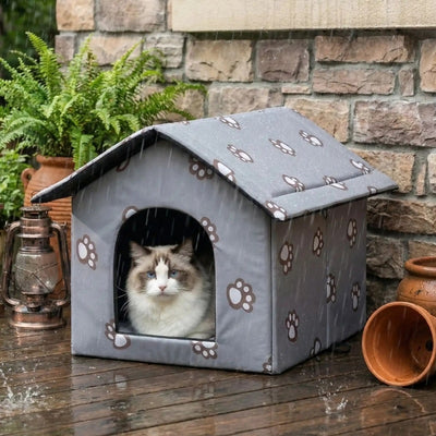 abri pour chat extérieur kazior gris