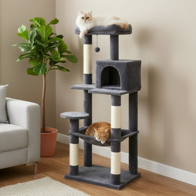 arbre a chat altorin variante gris fonce avec chats