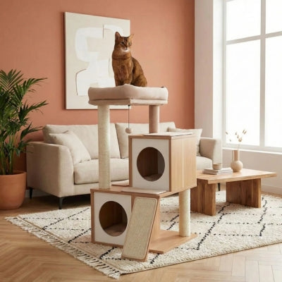arbre a chat bois suedar un chat en haut
