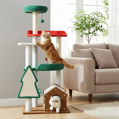 arbre a chat design festos avec deux chats salon