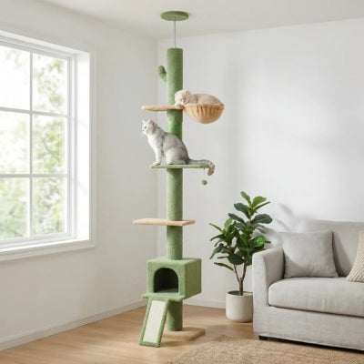 arbre à chat falios avec chats variante vert