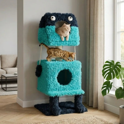 arbre a chat frictus deux chats surveillent