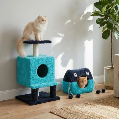 arbre a chat frictus deux parties et deux chats