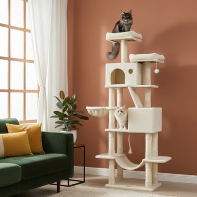 arbre-à-chat-fonox-variante-beige-deux-chats