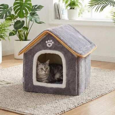 cabane à chat plotus gris