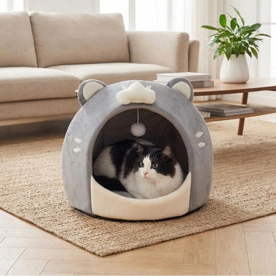 cabane a chats chatix gris