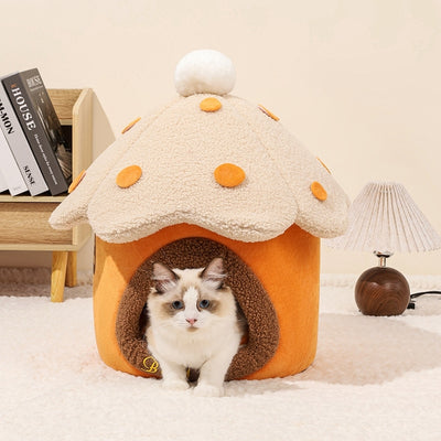 cabane chat intérieur janive orange