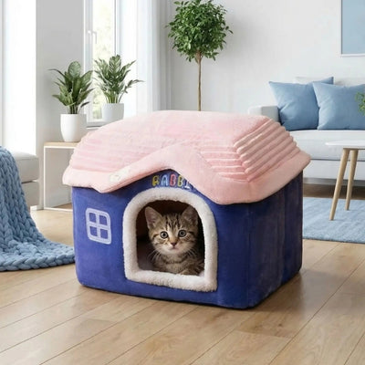 cabane pour chats jaluria bleu