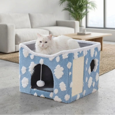 cabanes pour chat plavius bleu