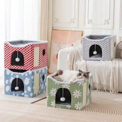 cabanes pour chat plavius quatre couleurs