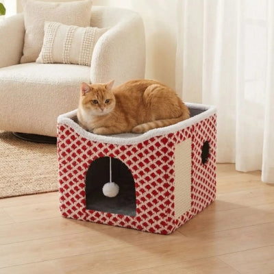 cabanes pour chat plavius rouge
