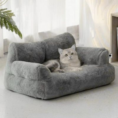 canapé-pour-chat-gris