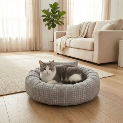 couffin pour chat jandol variante gris avec chat