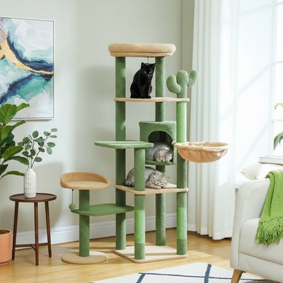 design arbre à chat cyclur variante vert cactus