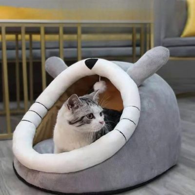grotte-pour-chat-variante-chat-gris