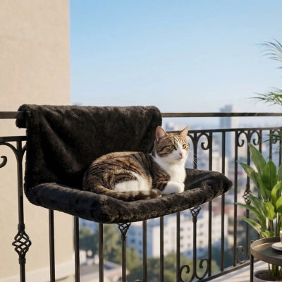 hamac chat radiateur blokito sur balcon