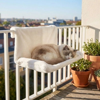hamac pour chat radiateur hadol sur balcon