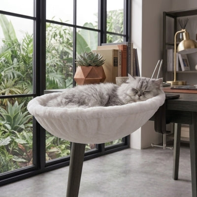 hamac pour chats makio fixé sur table
