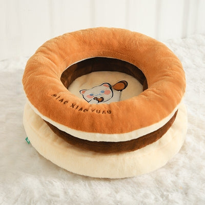 lit pour chat couky en forme de cookie vide