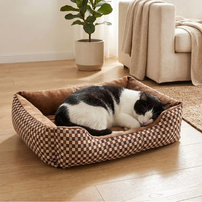 lit pour chaton gifon design carreaux avec chat