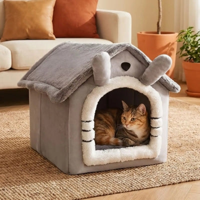 maison pour chat interieur fonili sur un tapis