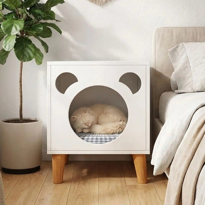 maisonnette bois chat tiziko sur pieds