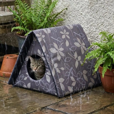 maisonnette chat exterieur fouly sous la pluie
