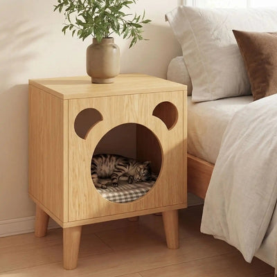 maisonnette pour chat en bois shibal