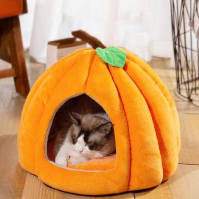 maisonnette-pour-chat-forme-citrouille-variante-orange