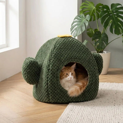 maisonnette pour chat hirukim vert foncé