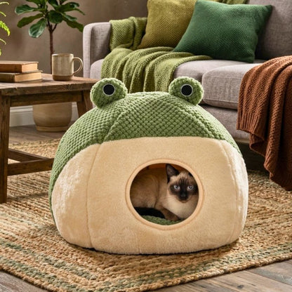 maisonnette pour chat tinoux avec chat siamois