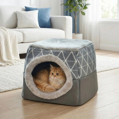 maisonnette pour chats hofika gris