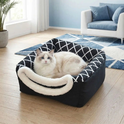 maisonnette pour chats hofika noir position panier