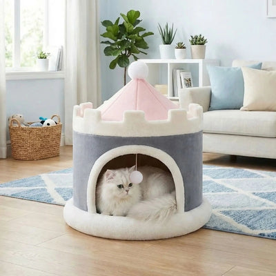 maisonnettes pour chats akota gris bleu