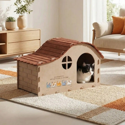 niche a chats toulic beige avec chat