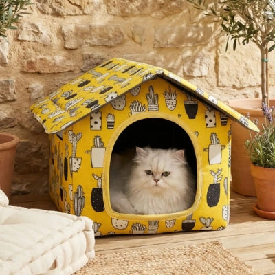 niche chat extérieur fazok dans jardin