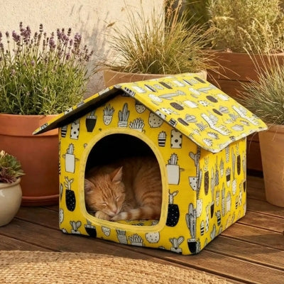 niche chat extérieur fazok sur terrasse